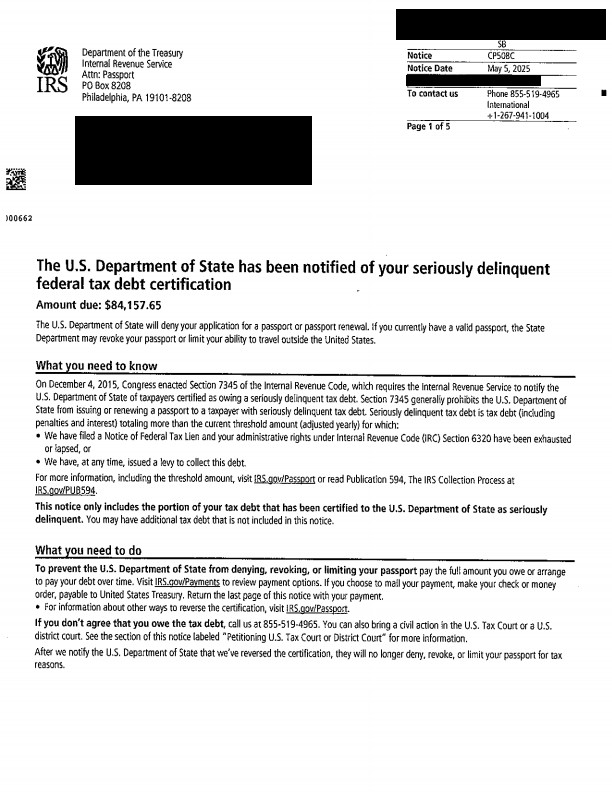IRS CP508C Letter